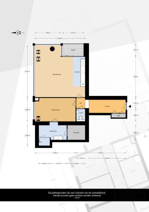 Appartement in Rotterdam met 2 kamers