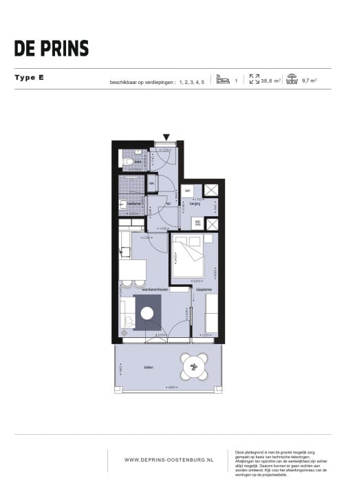 Appartement in Amsterdam met 2 kamers