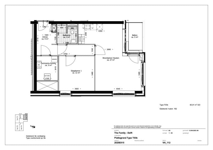 Appartement in Delft met 2 kamers